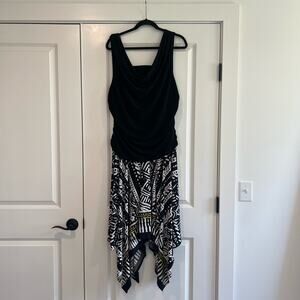 RM Richards Women's Plus Size Sleeveless Dress Assymmetrical Hem Black Size 18W‎